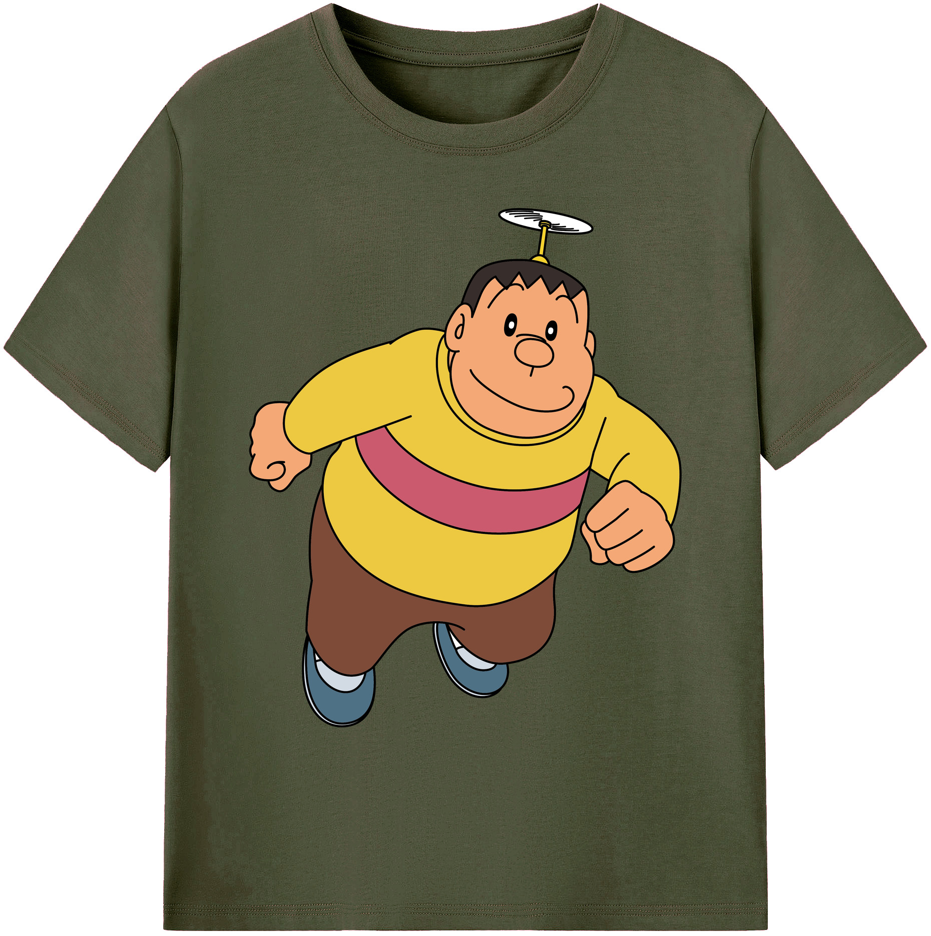 （画像用） ドラえもん 剛田武 Doraemon Gouta Takeshi 綿100％ メンズ半袖Tシャツ｜肌触りやわらか＆通気性